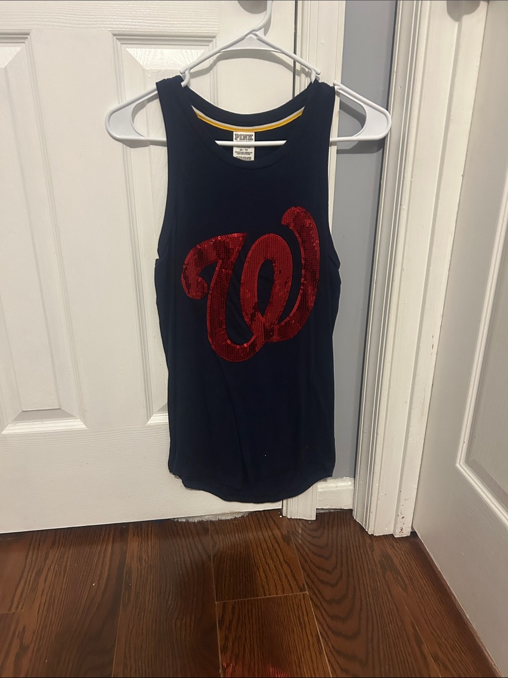 WASHINGTON NATIONALS PINK Victoria's Secret Navy Tank Top